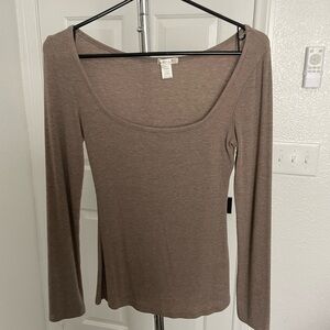 Women's Brown Long Sleeve Top